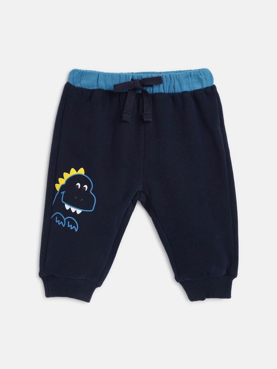 

Chicco Boys Mid-Rise Printed Comfort Cotton Joggers, Navy blue