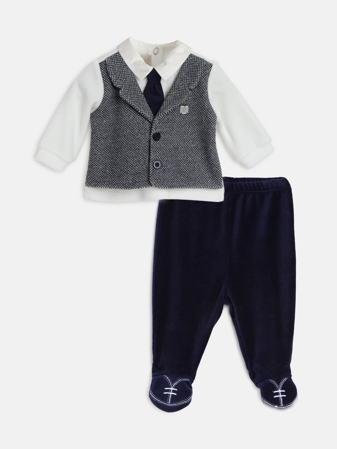 

Chicco Infant Boys Long Sleeves Single Breasted 3-Piece Suit, White