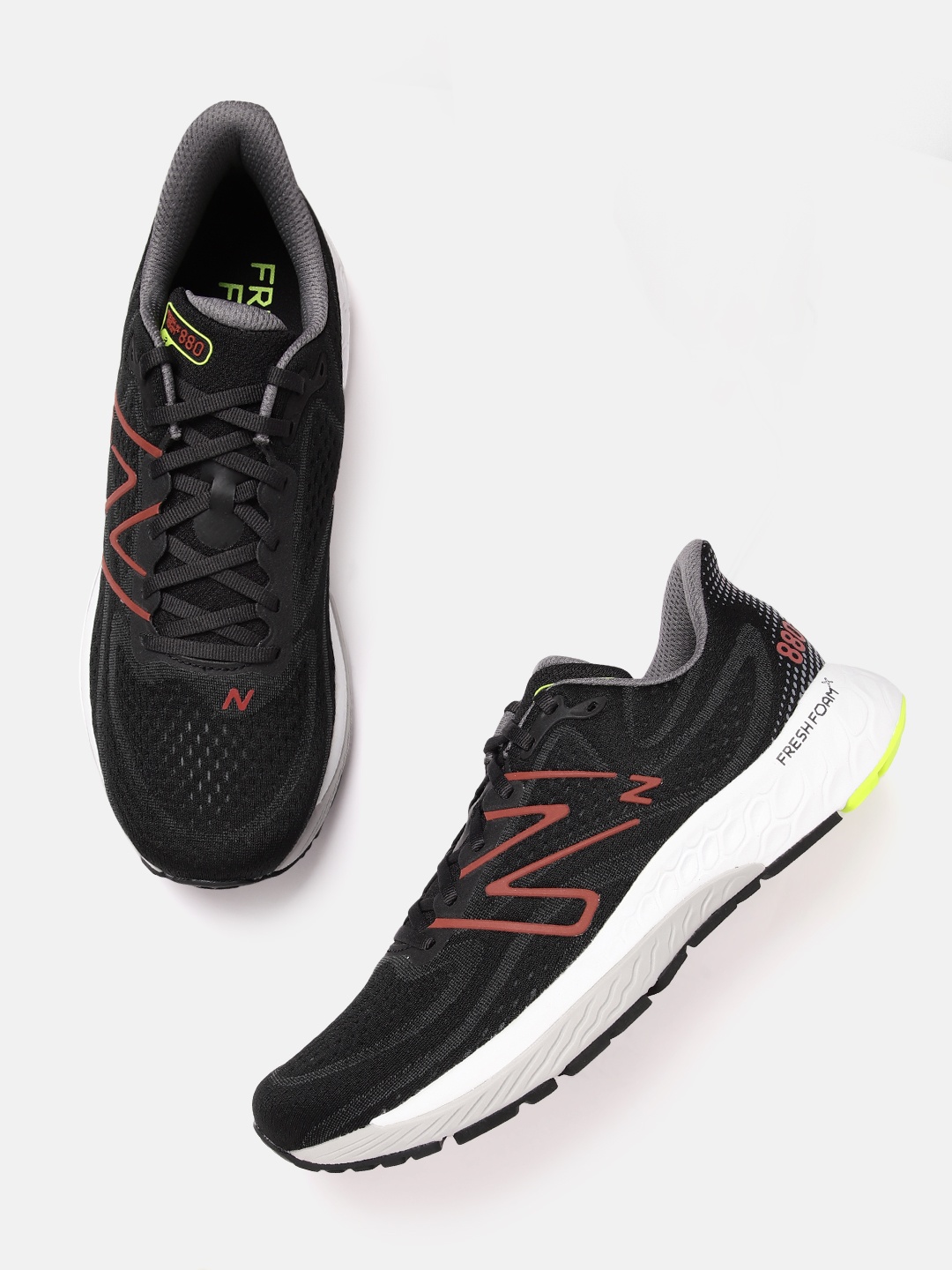 

New Balance Men Woven Design Running Shoes, Black