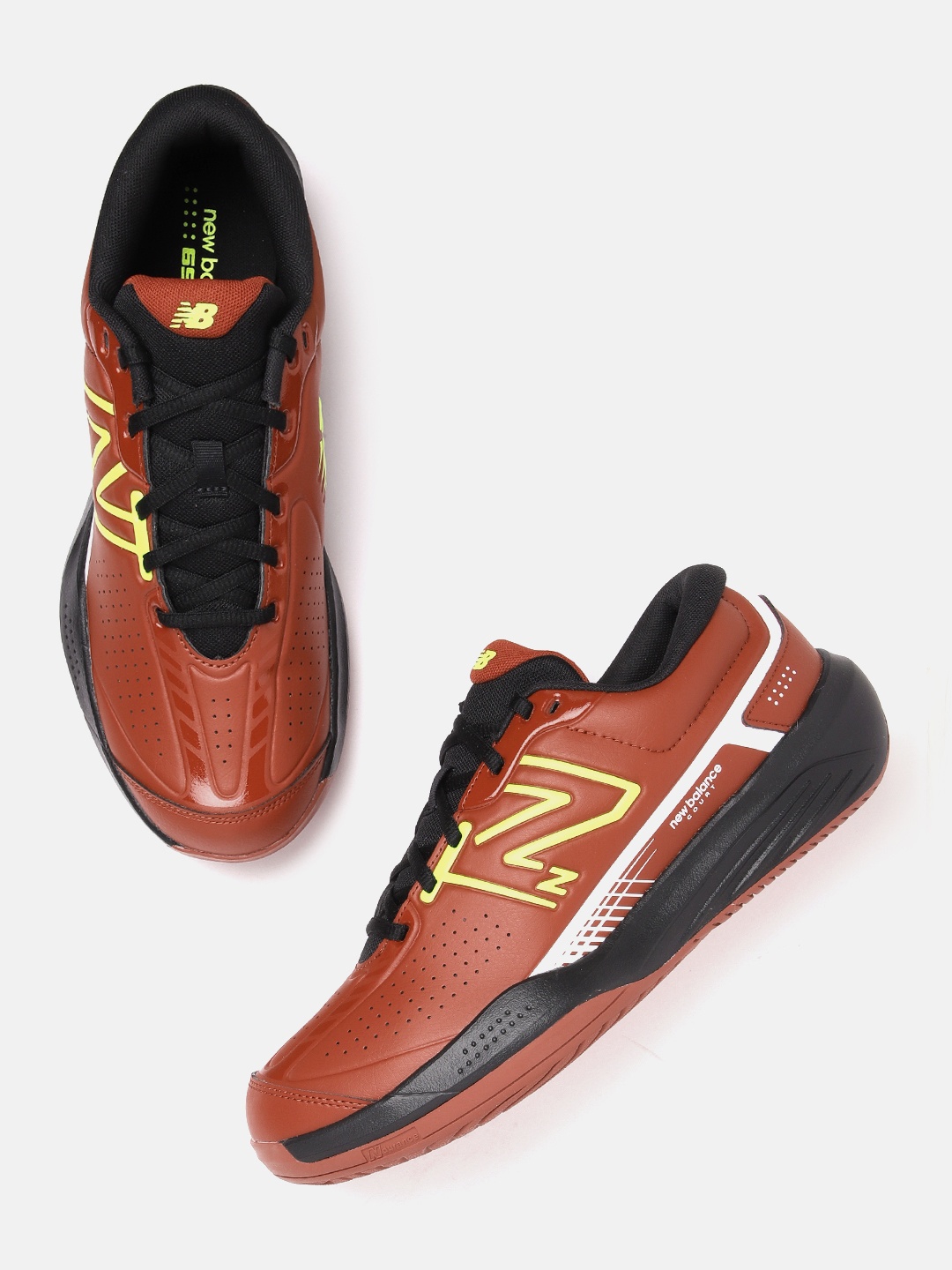 

New Balance Men Printed Tennis Shoes with Perforation Detail, Rust