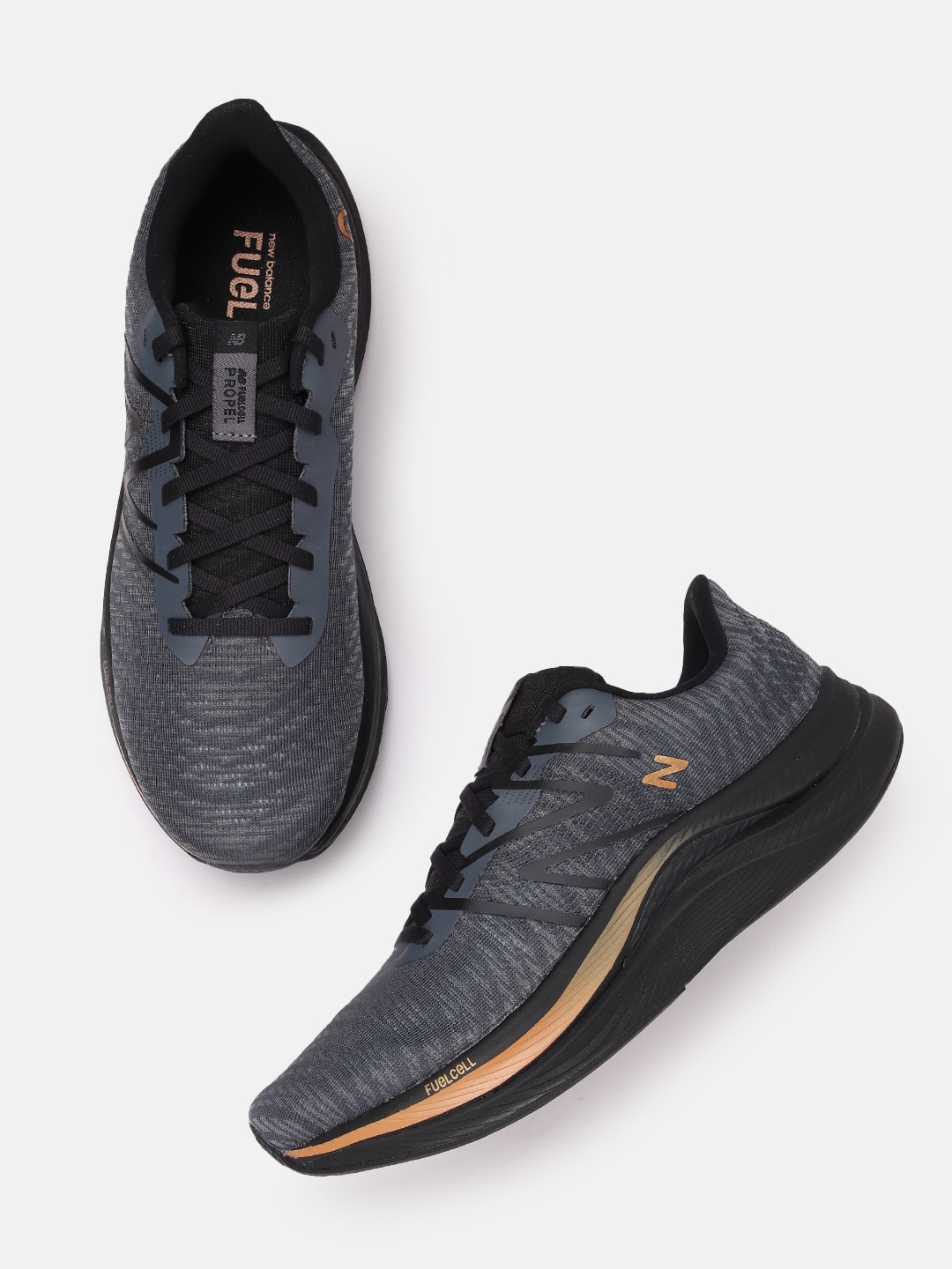 

New Balance Men Woven Design Running Shoes, Grey