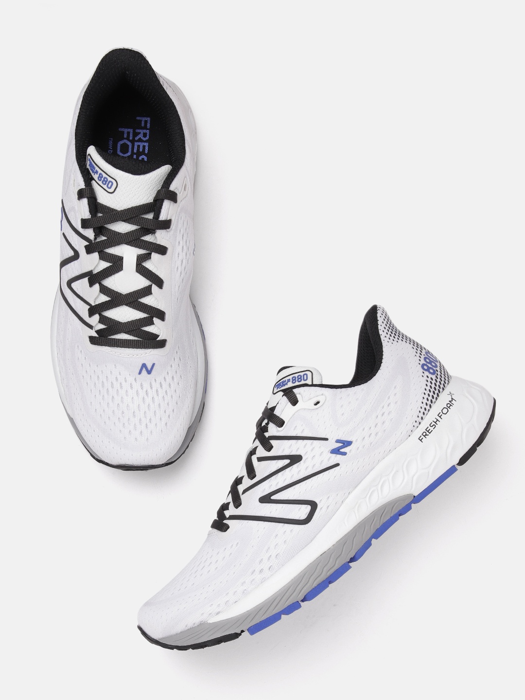 

New Balance Men Woven Design Running Shoes, White