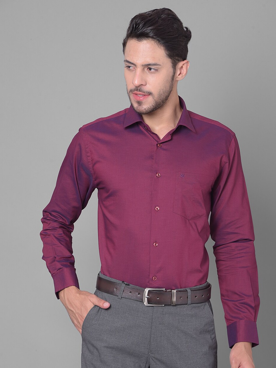 

COBB Opaque Cotton Formal Shirt, Maroon