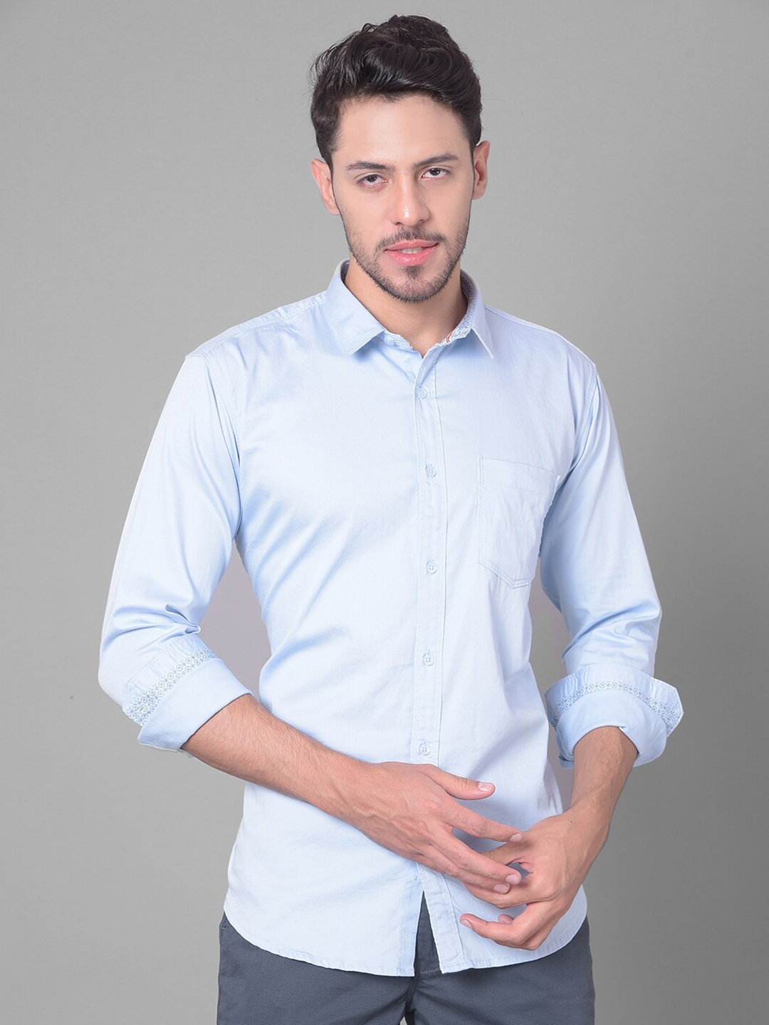 

COBB Slim Fit Cotton Casual Shirt, Blue