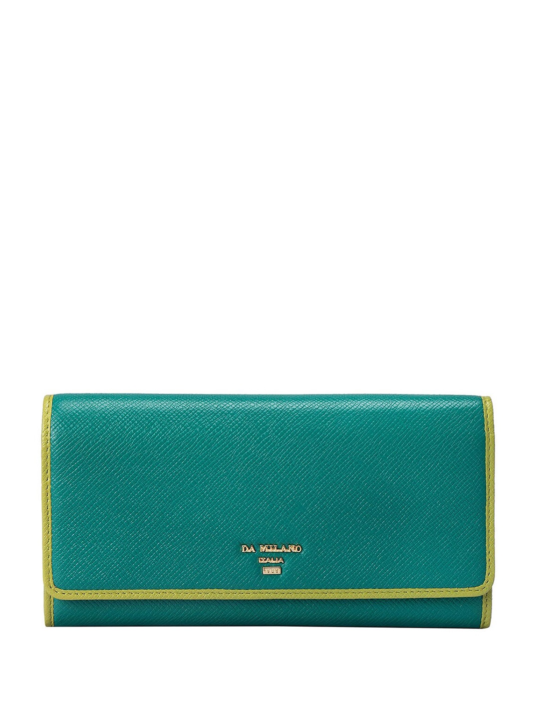 

Da Milano Women Textured Leather Two Fold Wallet, Green