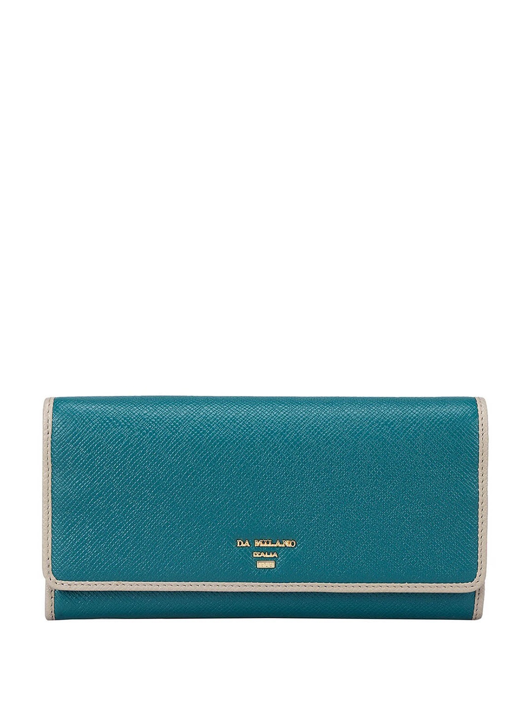 

Da Milano Women Textured Leather Two Fold Wallet, Blue