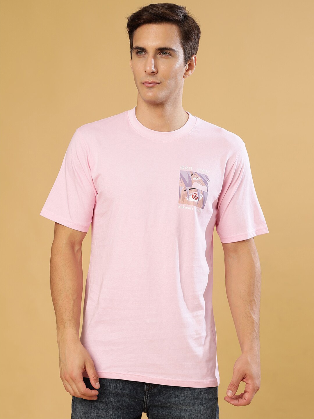

Gavin Paris Graphic Printed Round Neck Pure Cotton Regular T-shirt, Pink