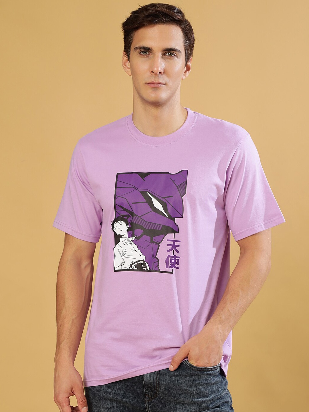 

Gavin Paris Graphic Printed Pure Cotton Regular T-shirt, Lavender