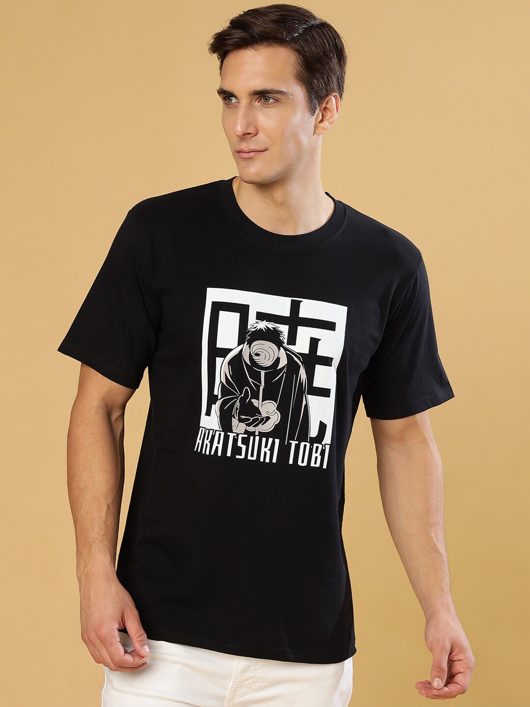

Gavin Paris Typography Printed Round Neck Pure Cotton Regular T-shirt, Black
