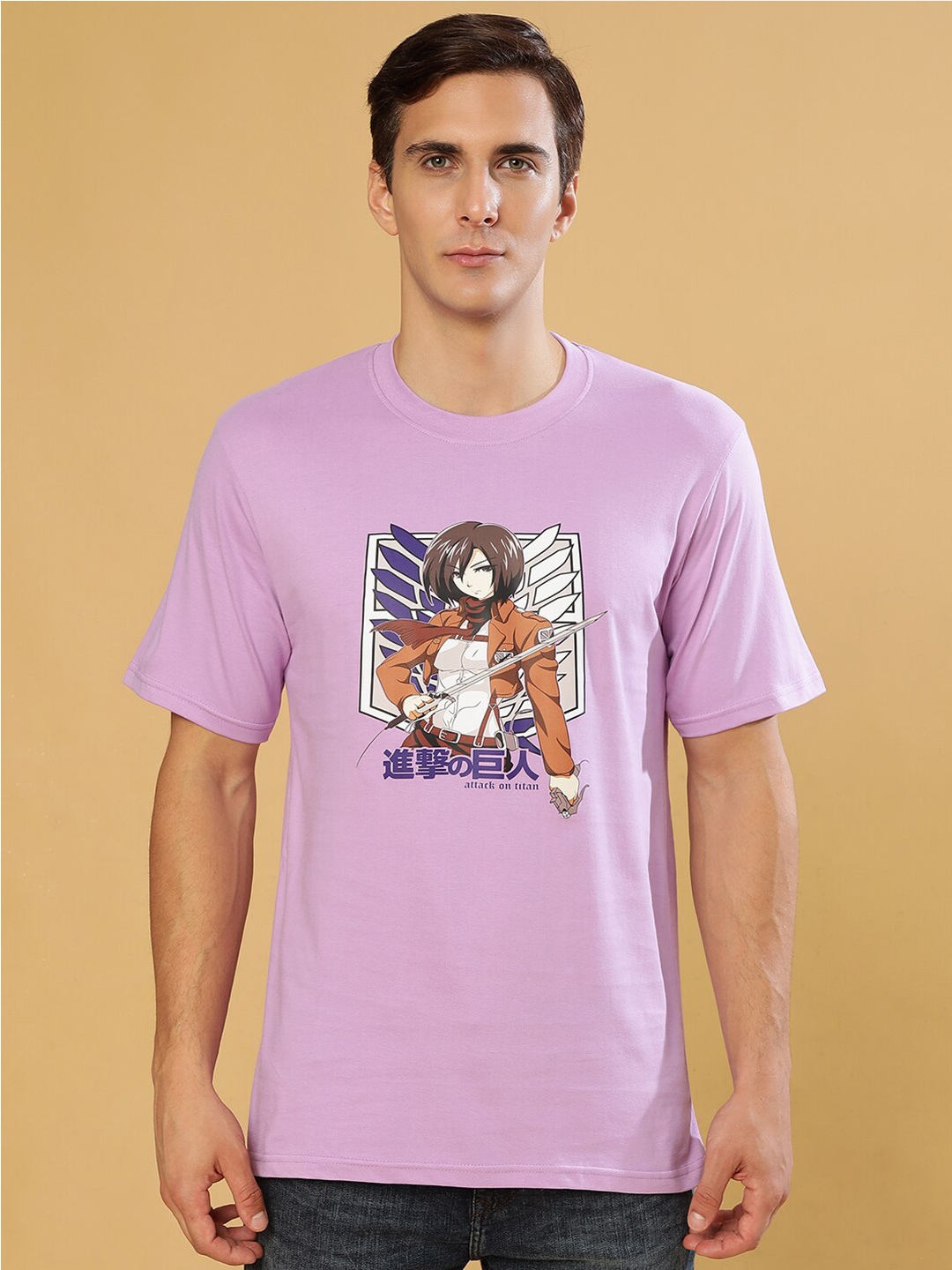 

Gavin Paris Graphic Printed Pure Cotton Regular Fit T-shirt, Lavender