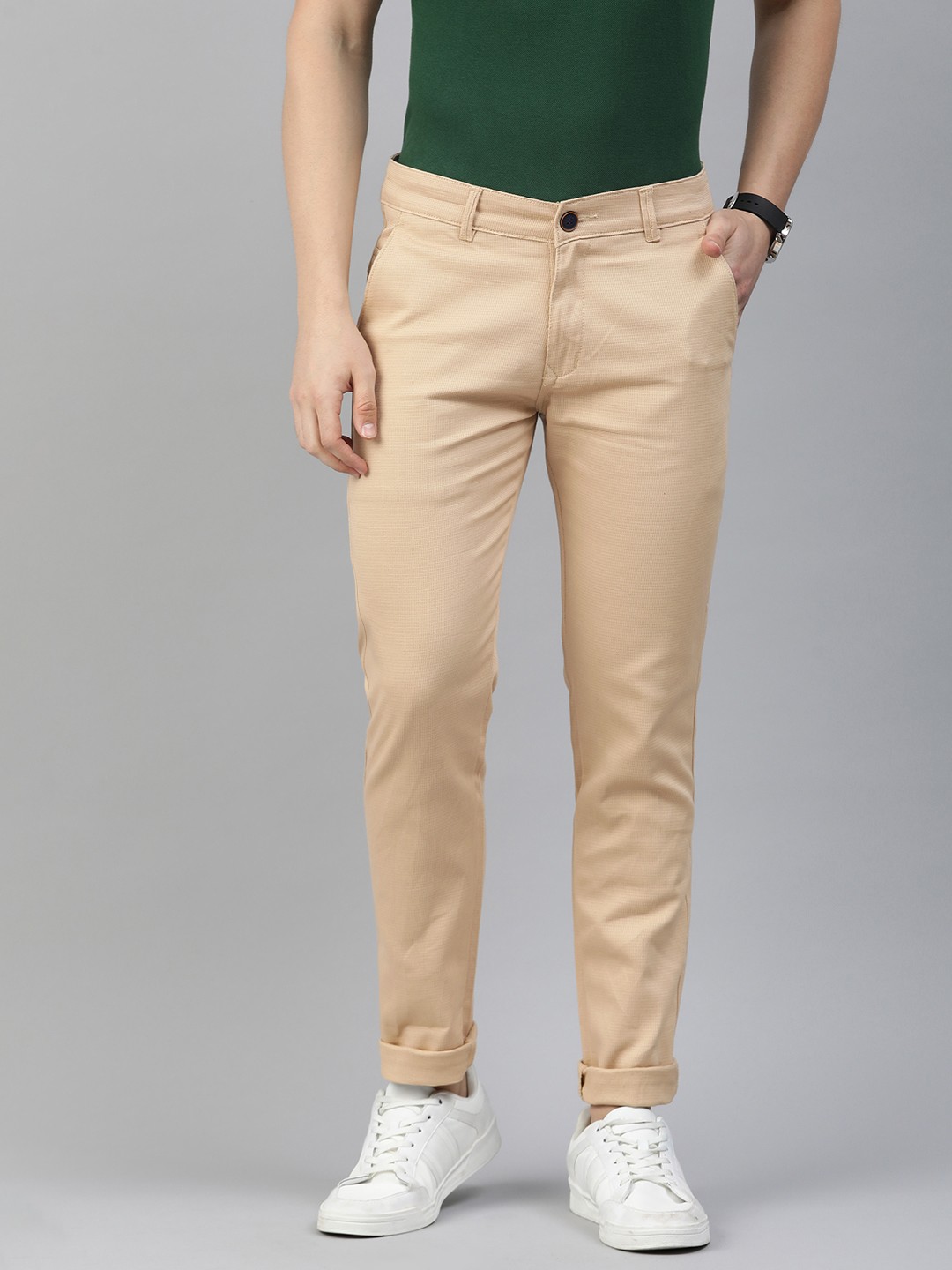 

Majestic Man Men Textured Relaxed Slim Fit Chinos, Beige