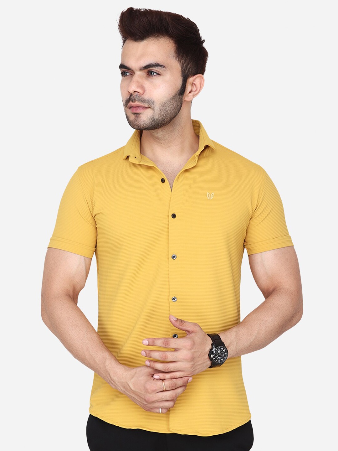 

Albion Comfort Regular Fit Cutaway Collar Casual Shirt, Mustard