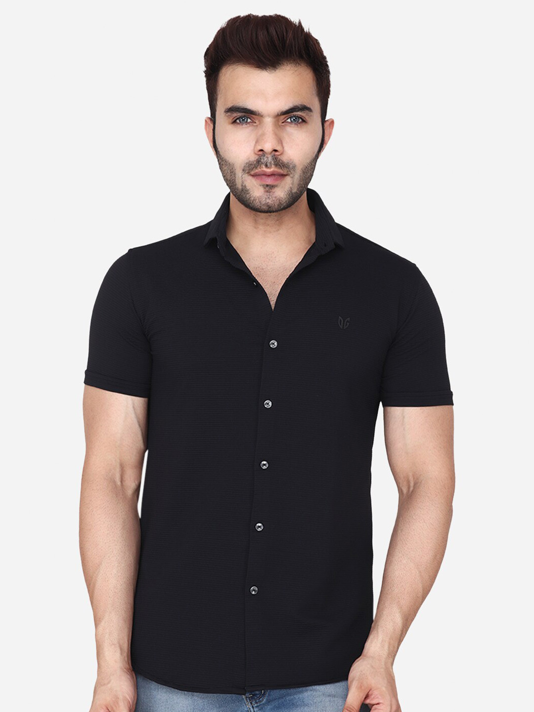

Albion Comfort Regular Fit Cutaway Collar Casual Shirt, Black