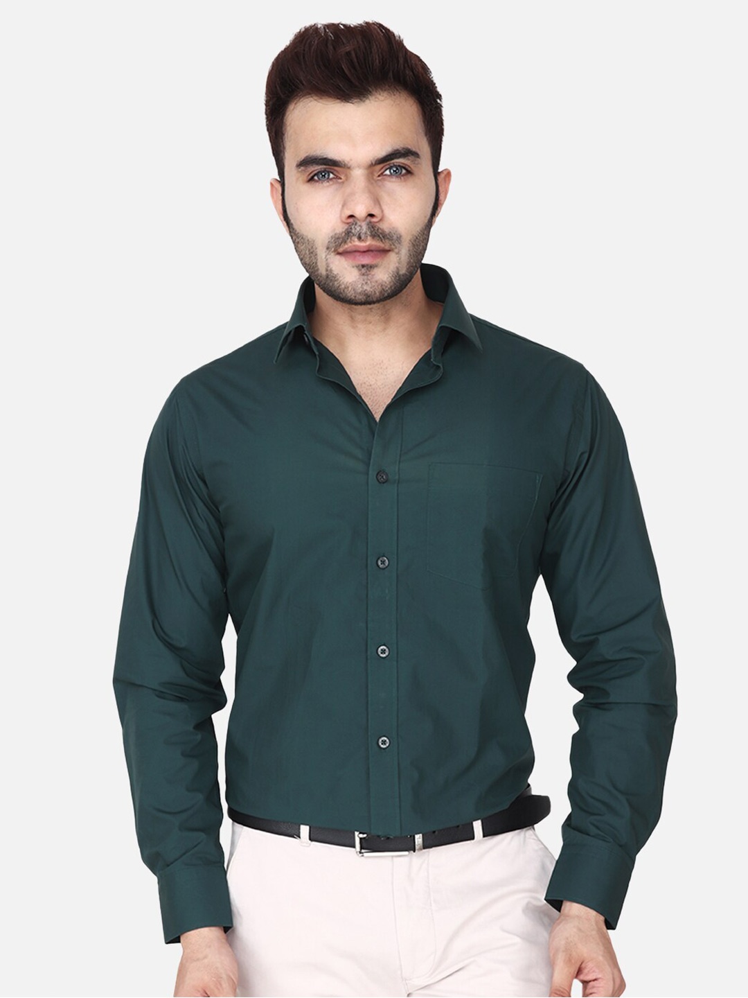 

Steele Classic Regular Fit Spread Collar Formal Shirt, Green