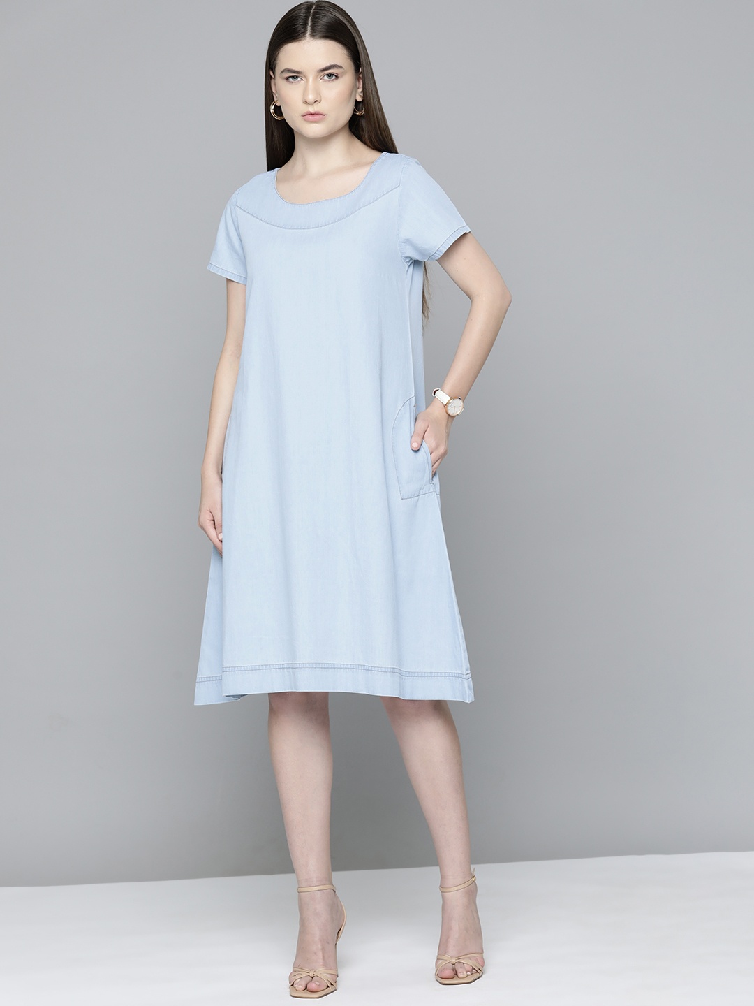

Chemistry A-Line Denim Dress, Blue