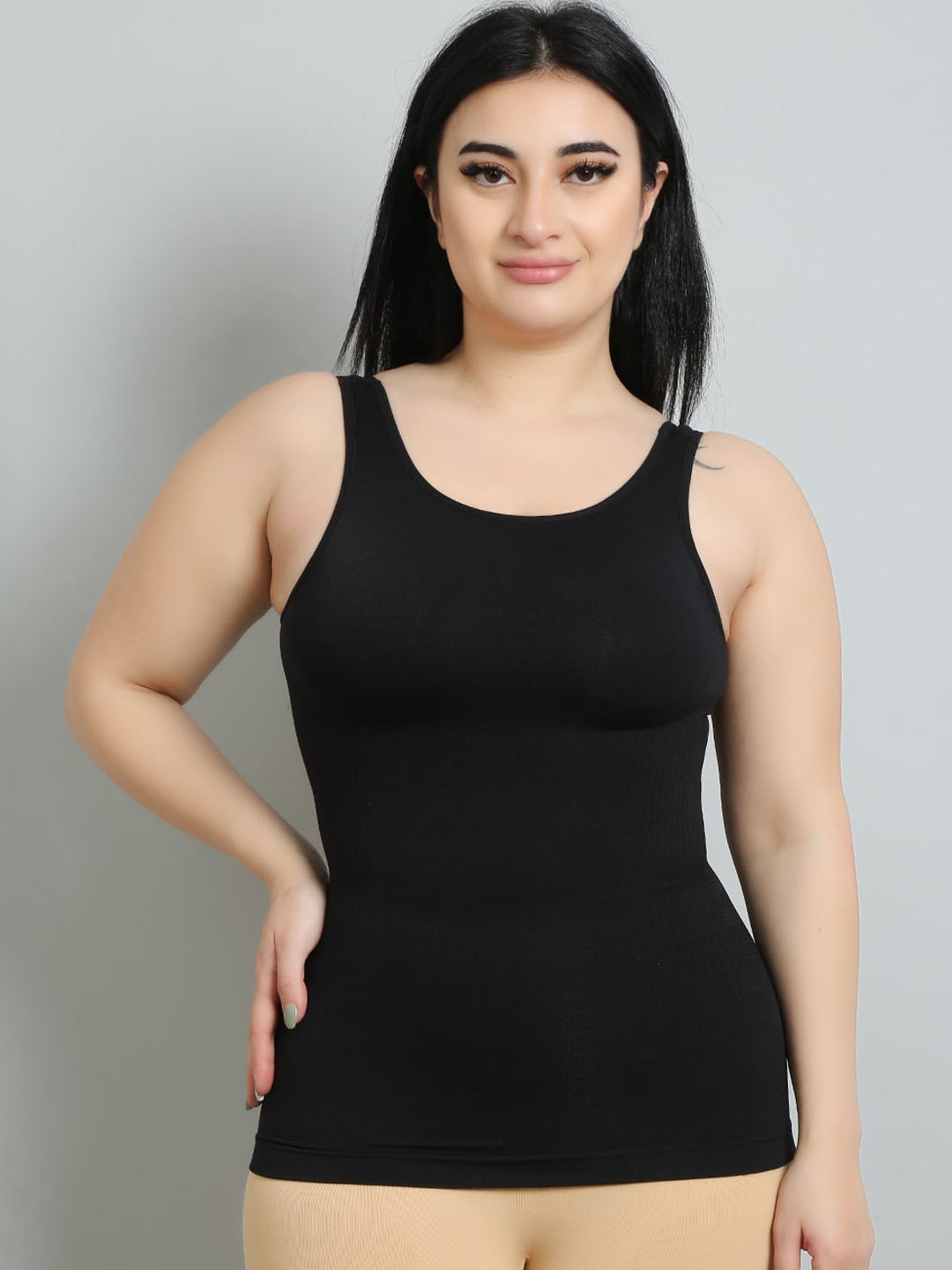 

Hill Islands Full Tummy Shaper Seamless Slimming Camisole, Black