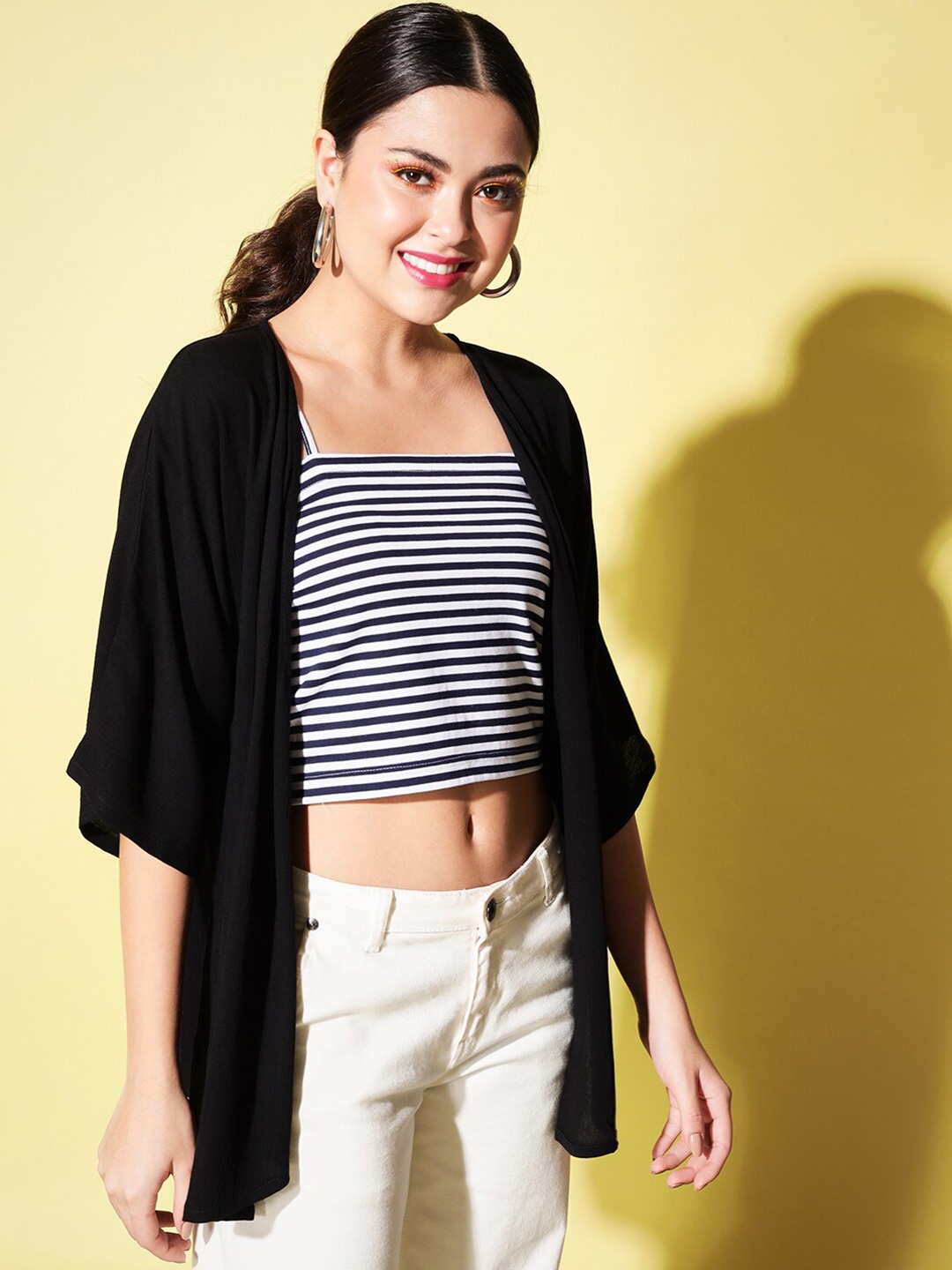 

Trend Arrest Open Front Shrug, Black