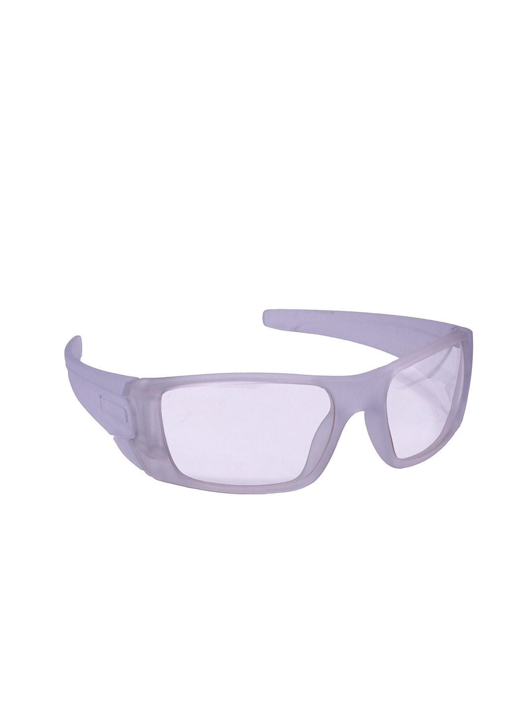

HRINKAR Men Clear Lens & White Sports Sunglasses With UV Protected Lens, Transparent