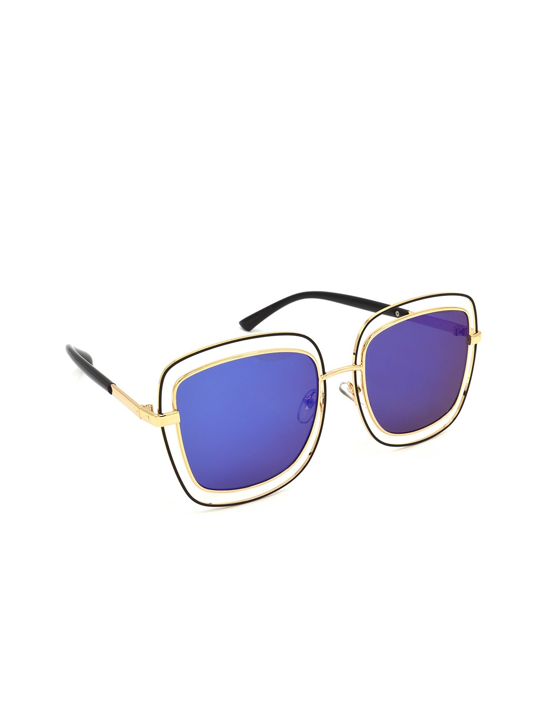 

HRINKAR Women Mirrored Lens Oversized Sunglasses With UV Protected Lens, Blue