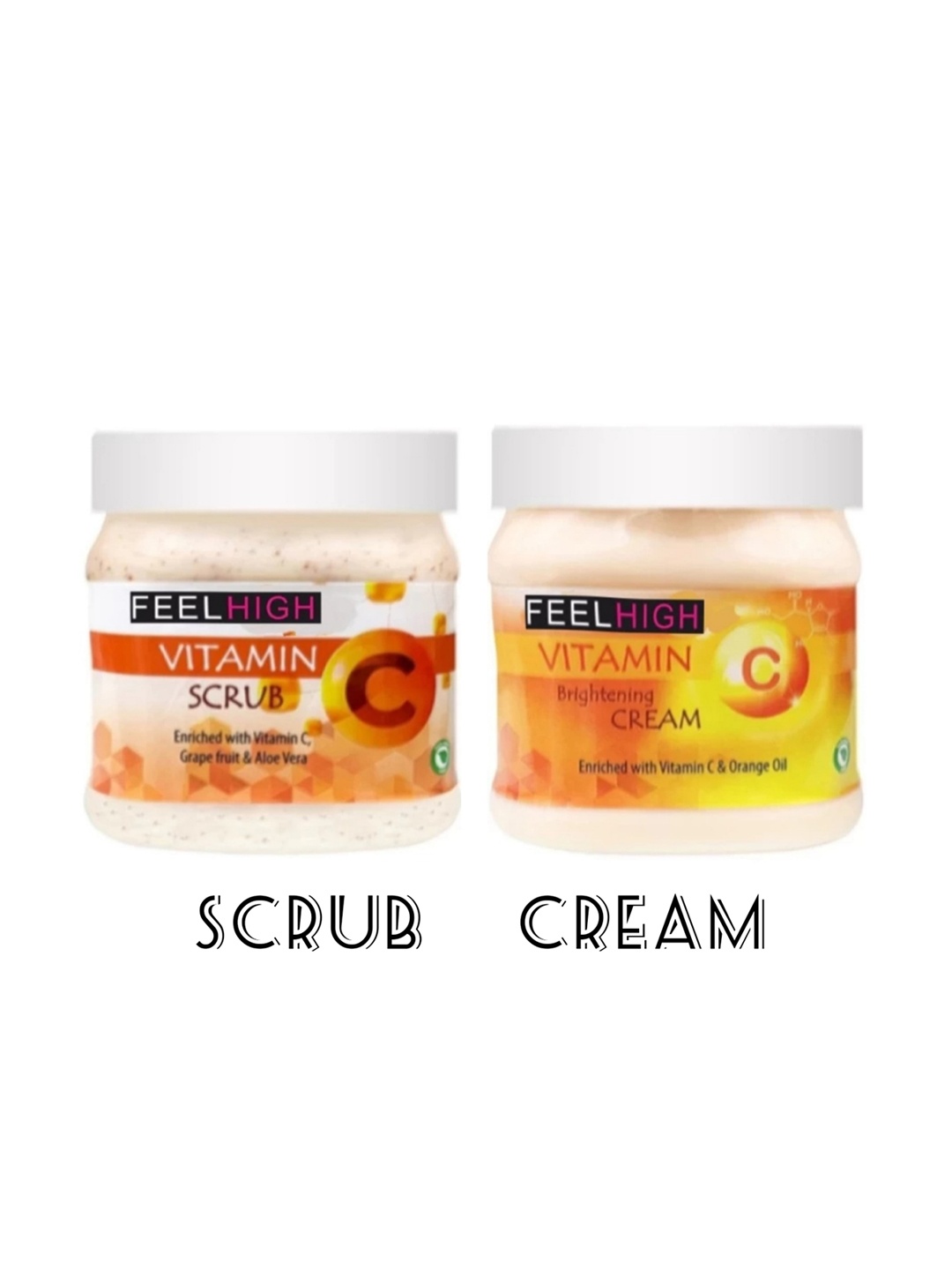 

FEELHIGH Set Of 2 Vitamin C Cream & Scrub-500Ml, Multi