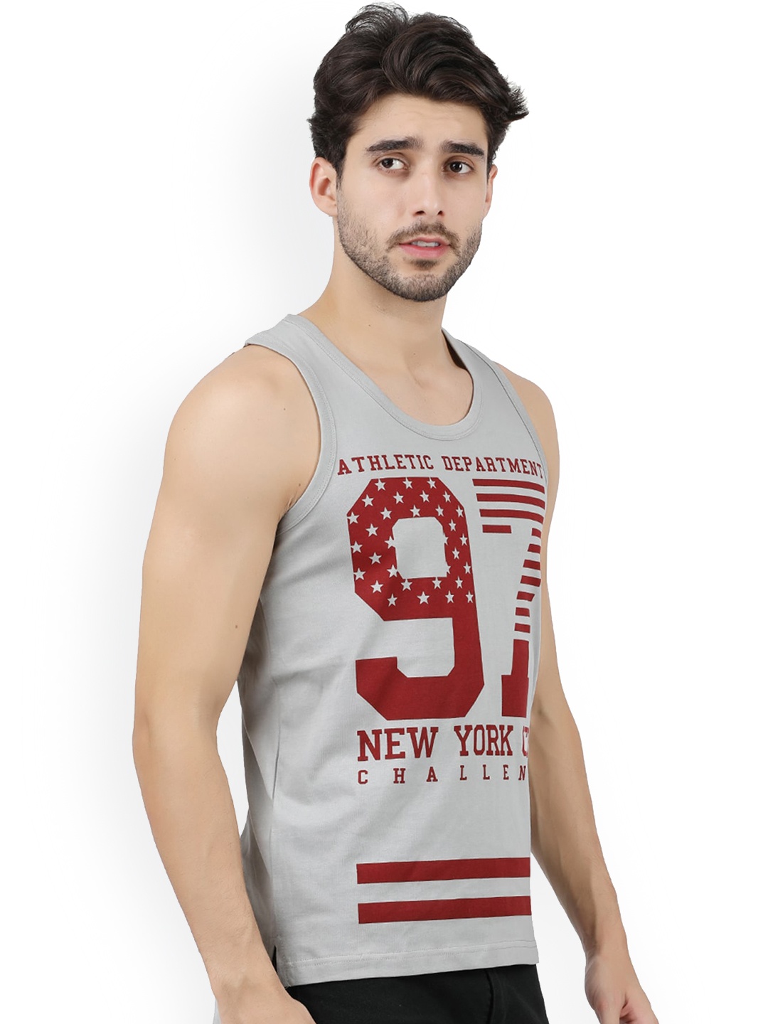 

jugular Printed Pure Cotton Innerwear Vests, Grey