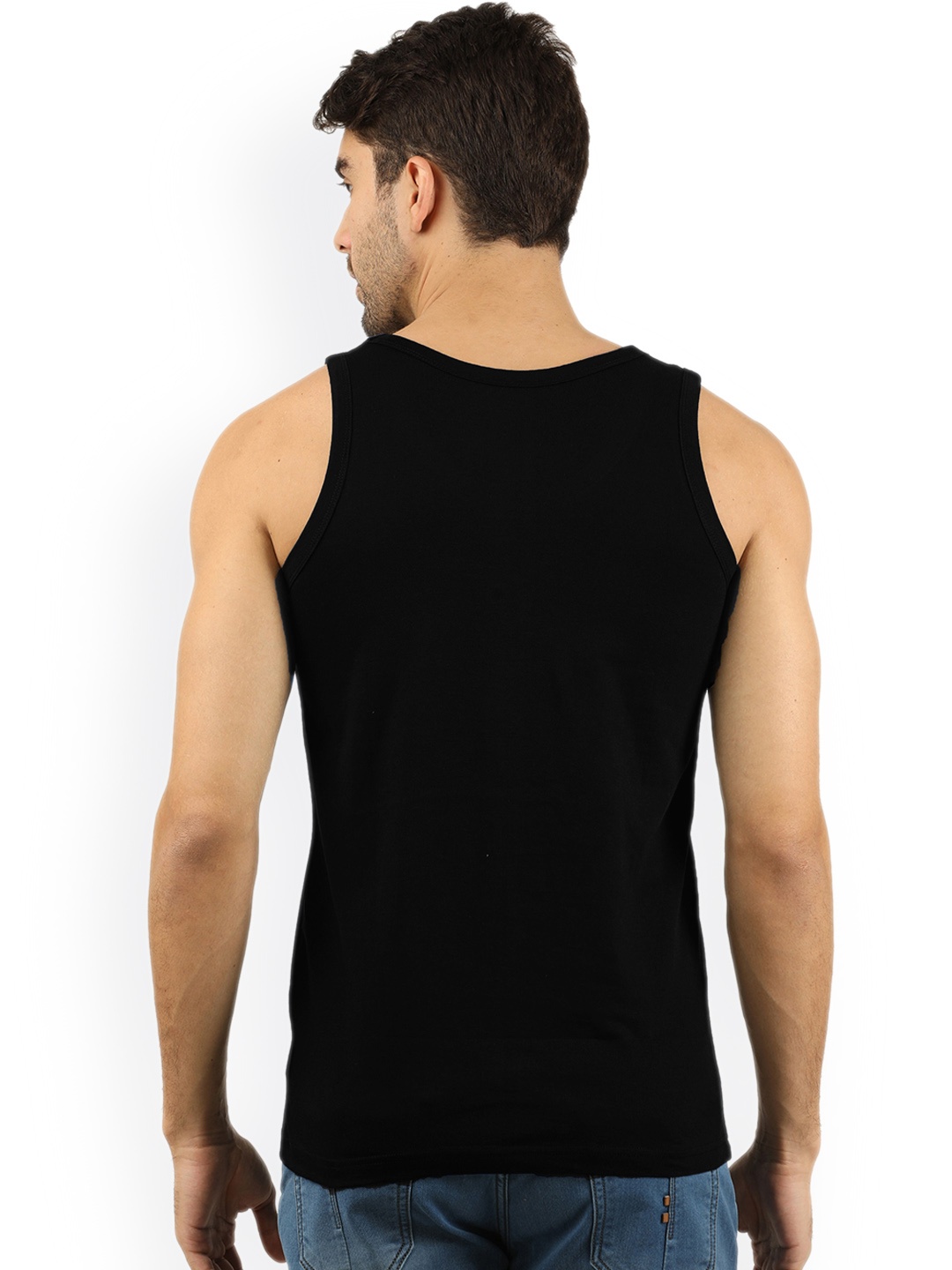 

jugular Printed Pure Cotton Innerwear Vests, Black