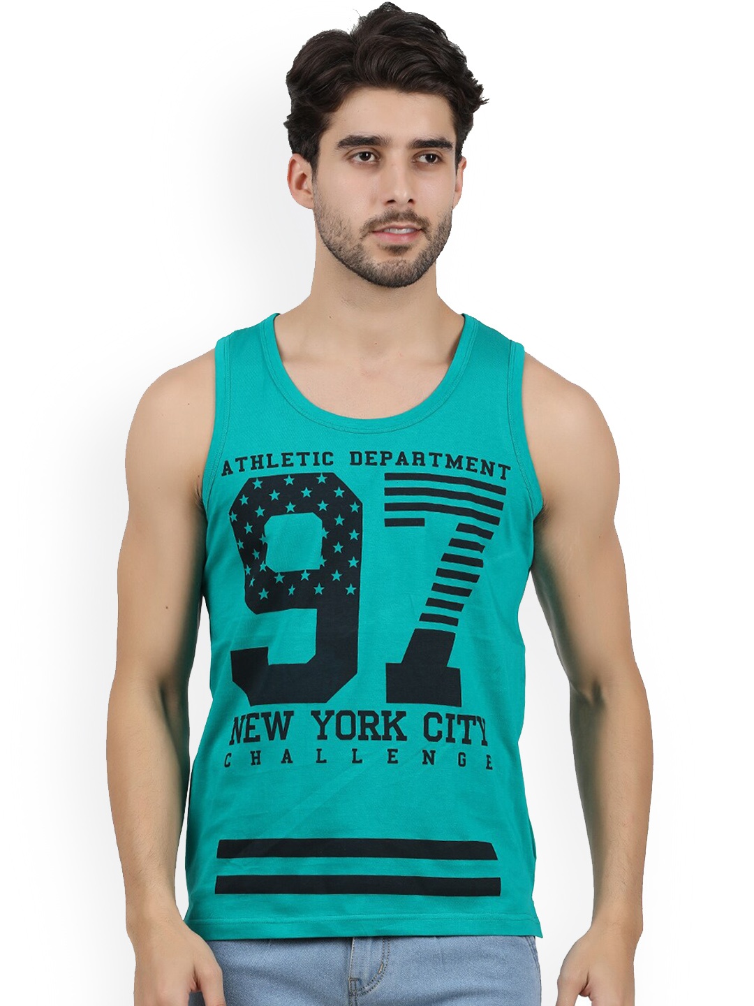 

jugular Printed Pure Cotton Innerwear Vests, Green