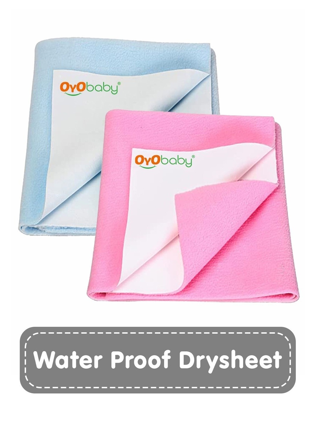 

OyO Baby Pack of 2 Pink & Blue Waterproof Dry sheet Polycotton Mattress Protector