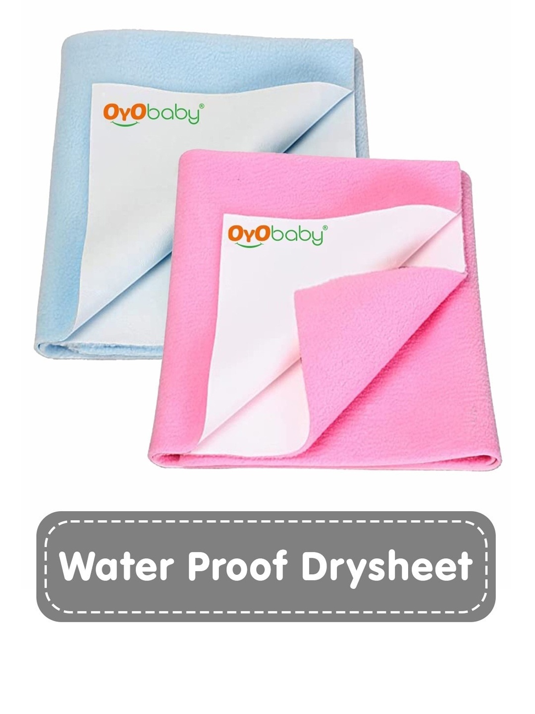 

OyO Baby Pack of 2 Pink & Blue Waterproof Dry sheet & Mattress Protector