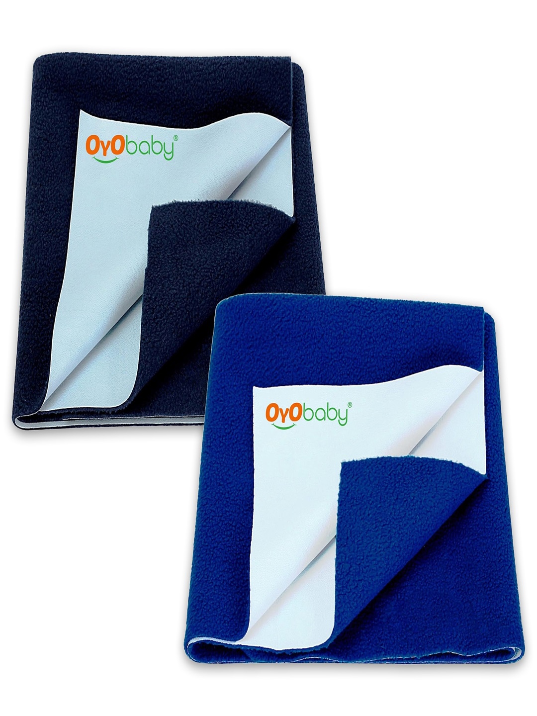 

OyO Baby Pack of 2 Royal Blue & Blue Waterproof Dry sheet Polycotton Mattress Protector
