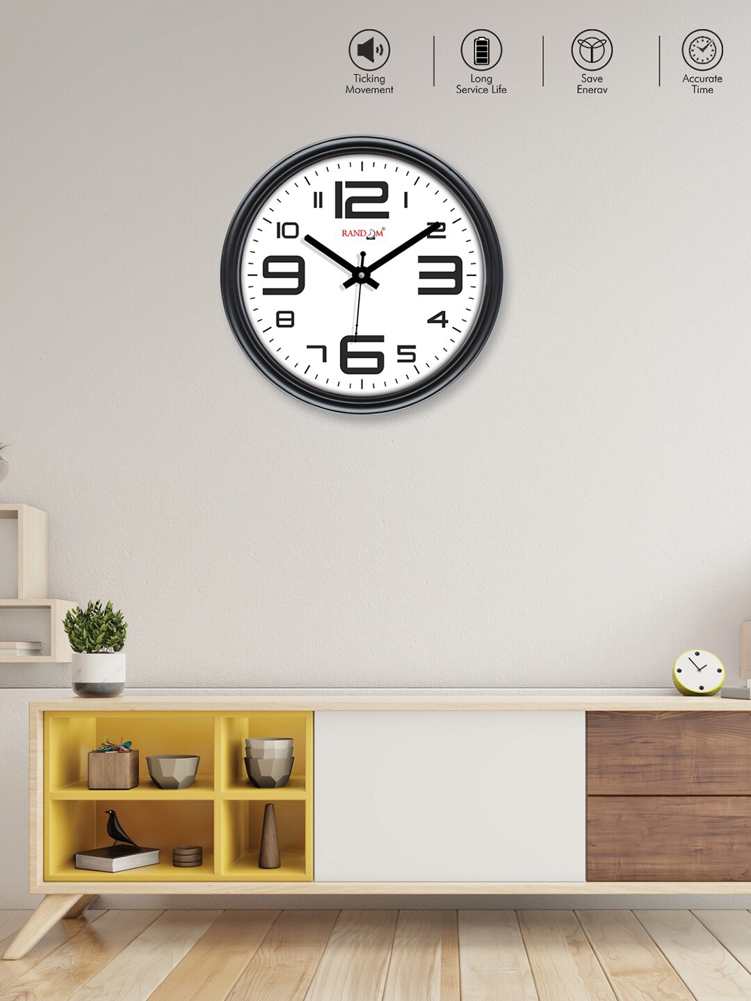 

RANDOM Black & White Analogue Contemporary Wall Clock