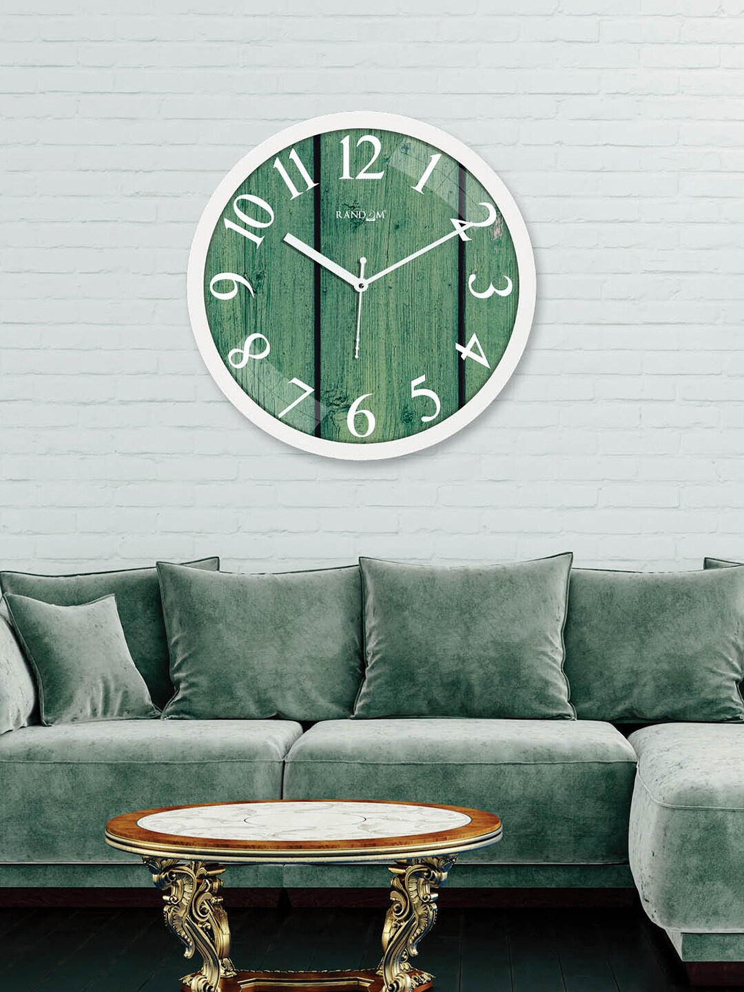 

RANDOM Green & White Printed Analogue Contemporary Wall Clock