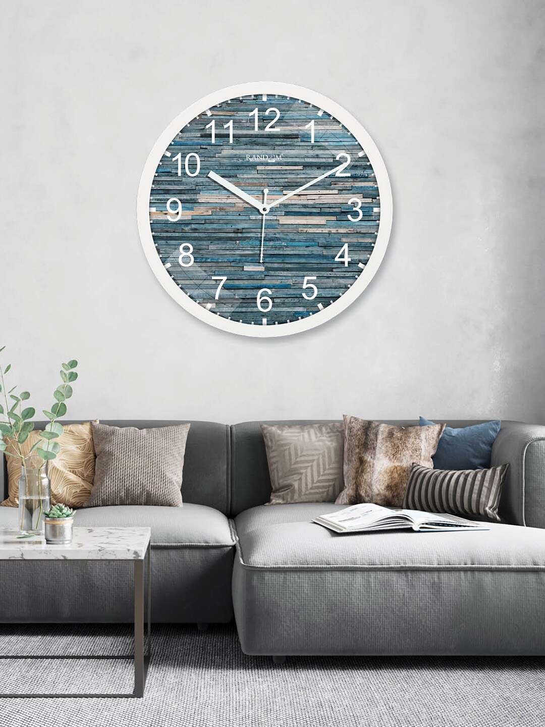 

RANDOM White & Blue Printed Analogue Contemporary Wall Clock