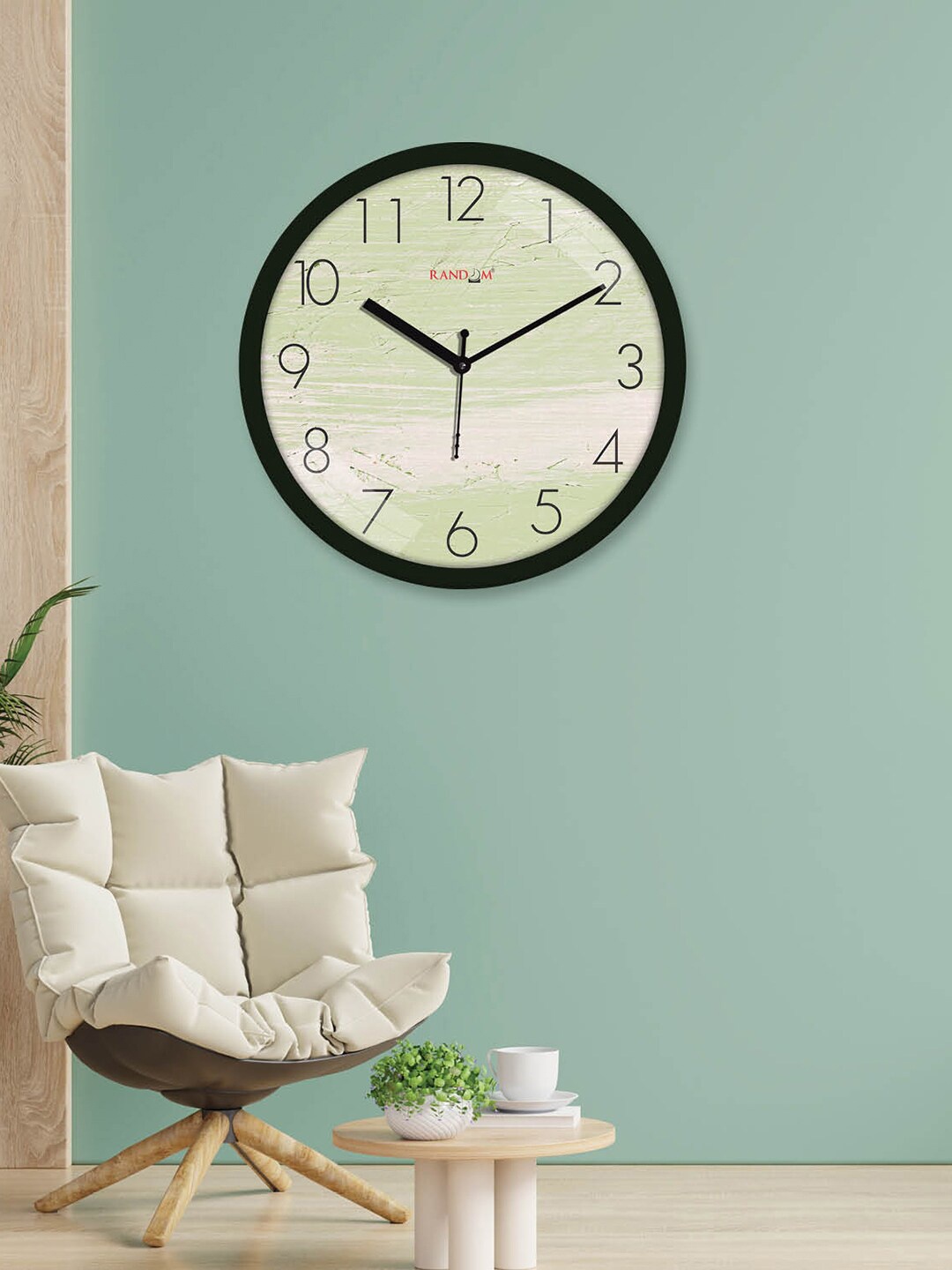 

RANDOM Green & Black Printed Contemporary Wall Clock