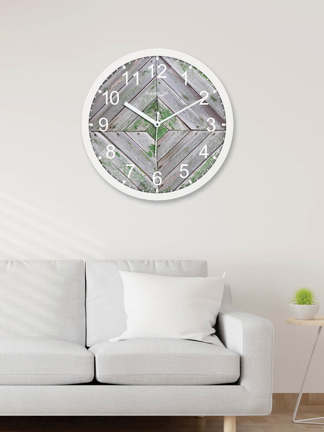 

RANDOM Grey & White Printed Contemporary Wall Clock
