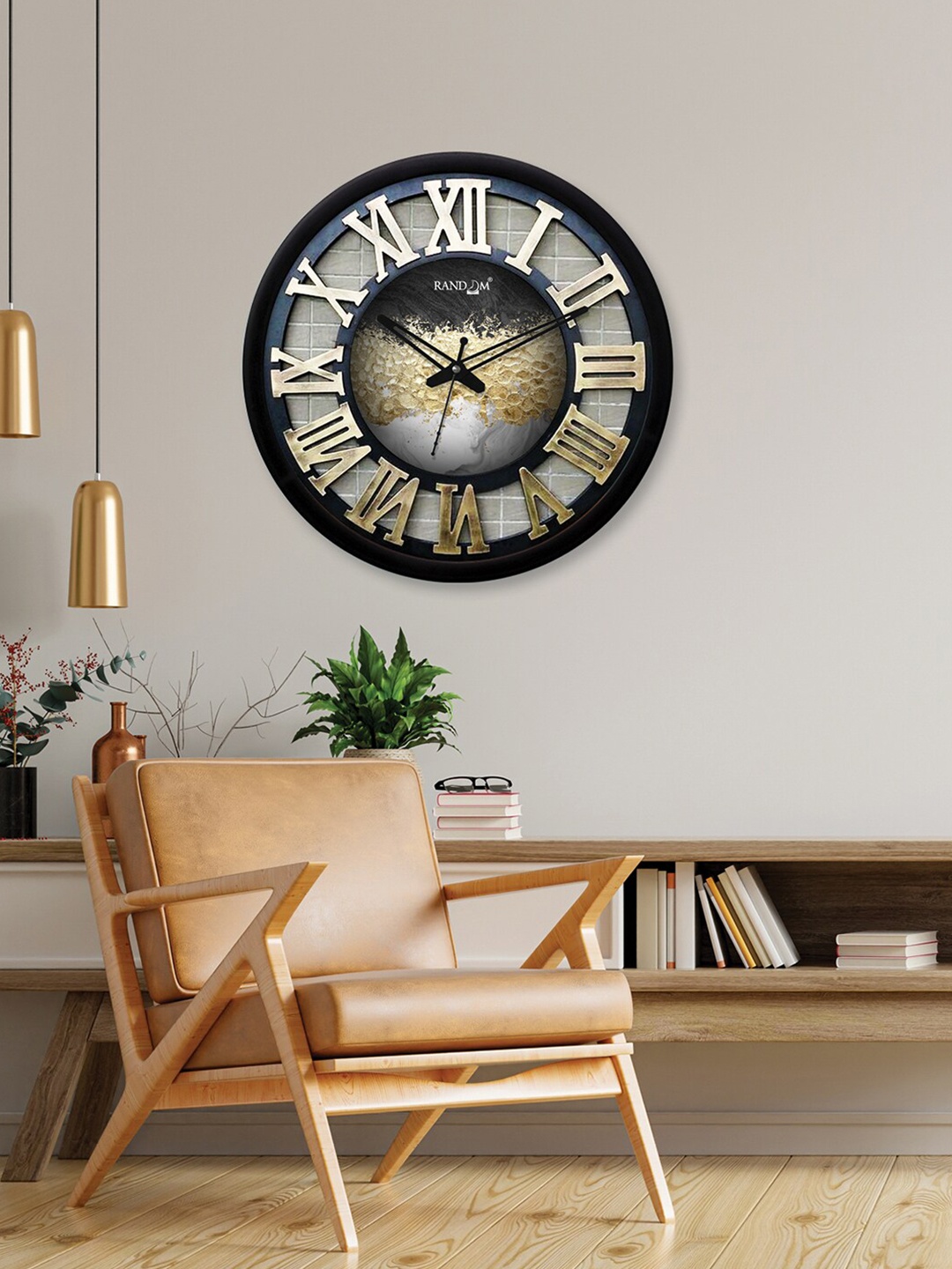 

RANDOM Grey & Black Printed Contemporary Wall Clock