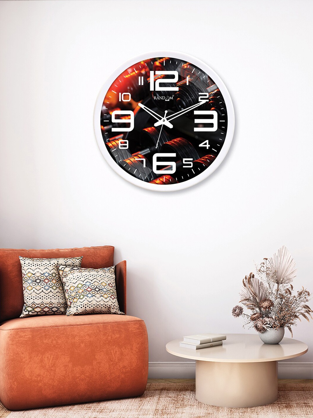 

RANDOM Black & Red Printed Contemporary Wall Clock