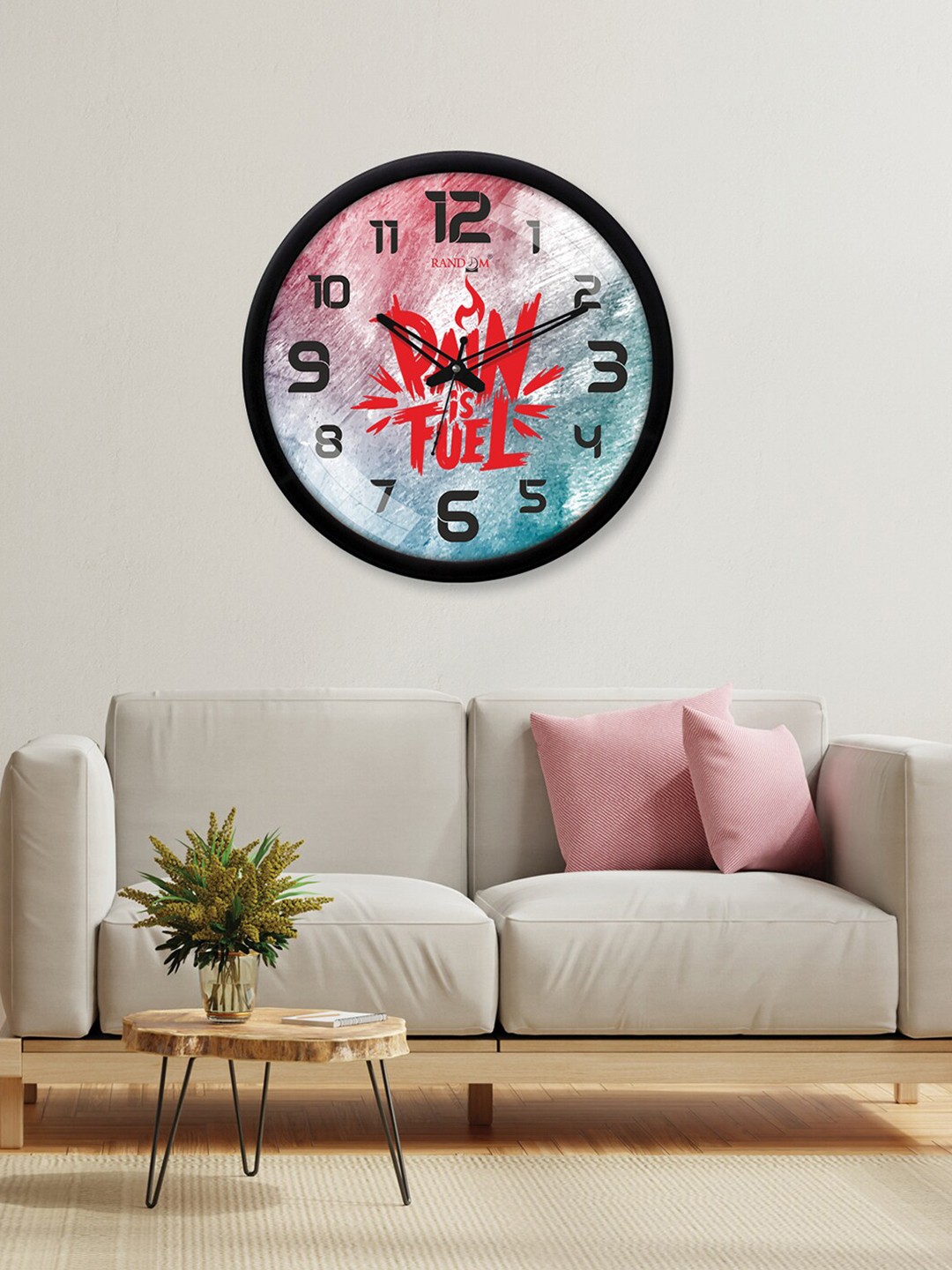 

RANDOM Pink & Blue Printed Contemporary Wall Clock