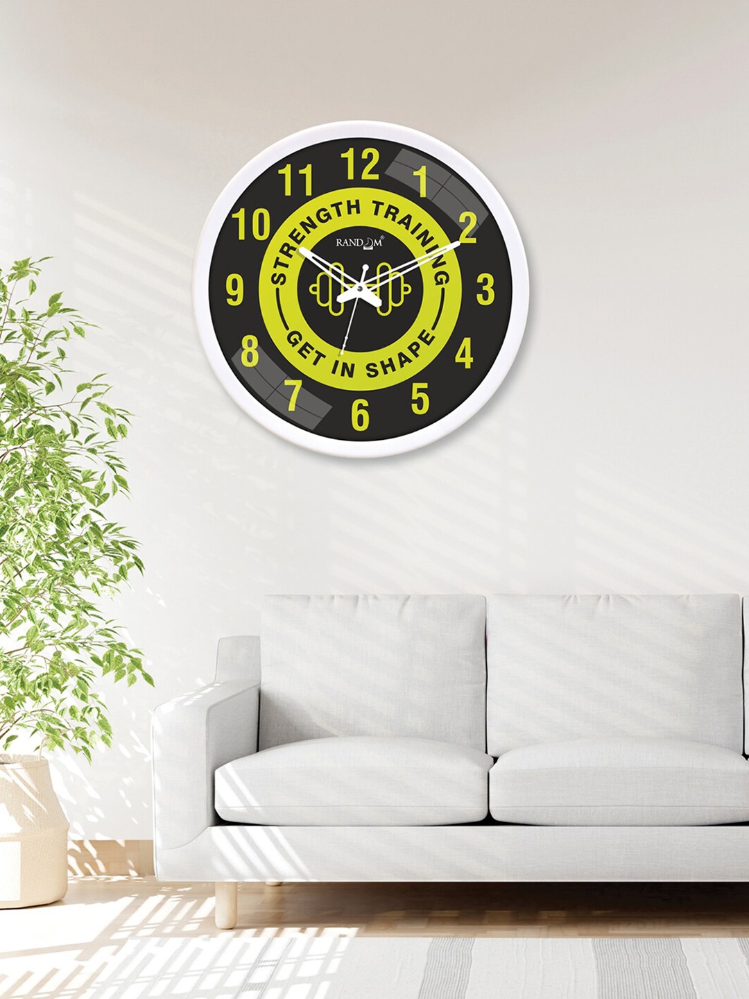 

RANDOM Black & Green Printed Contemporary Wall Clock