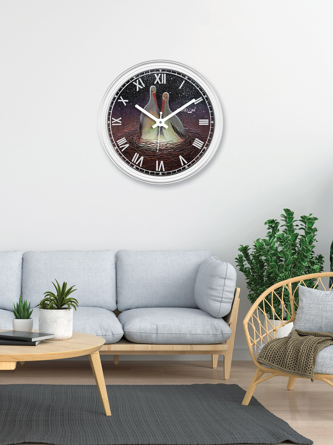 

RANDOM Grey & Brown Printed Contemporary Wall Clock