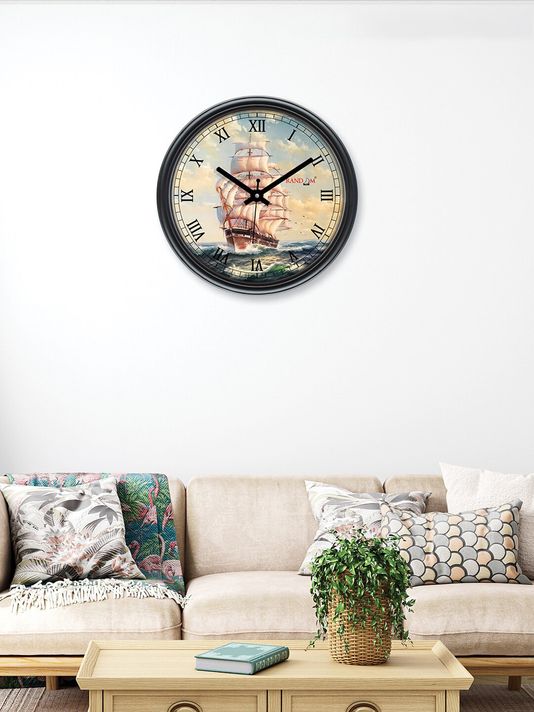 

RANDOM Blue & Pink Printed Contemporary Wall Clock