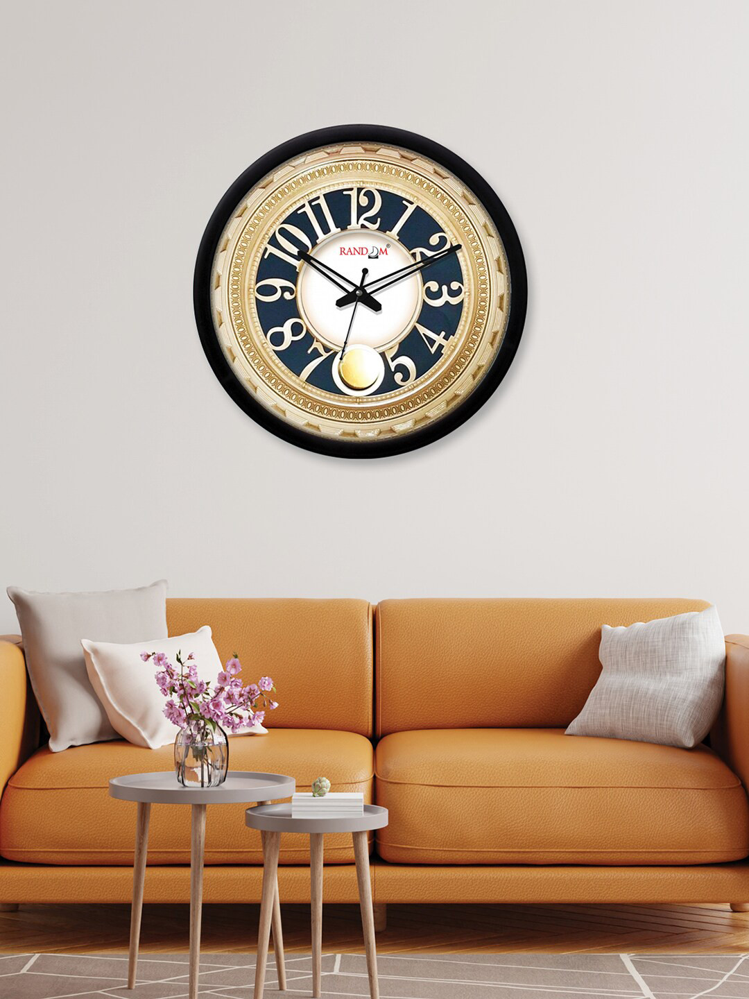 

RANDOM Blue & Beige Printed Contemporary Wall Clock