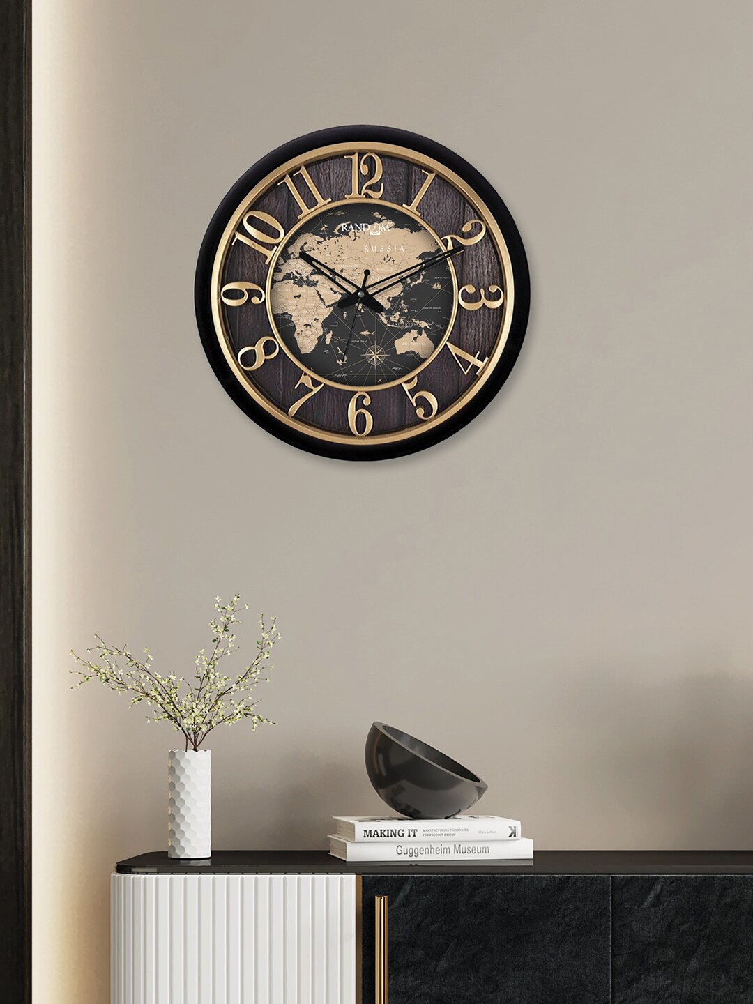 

RANDOM Black Printed Contemporary Wall Clock