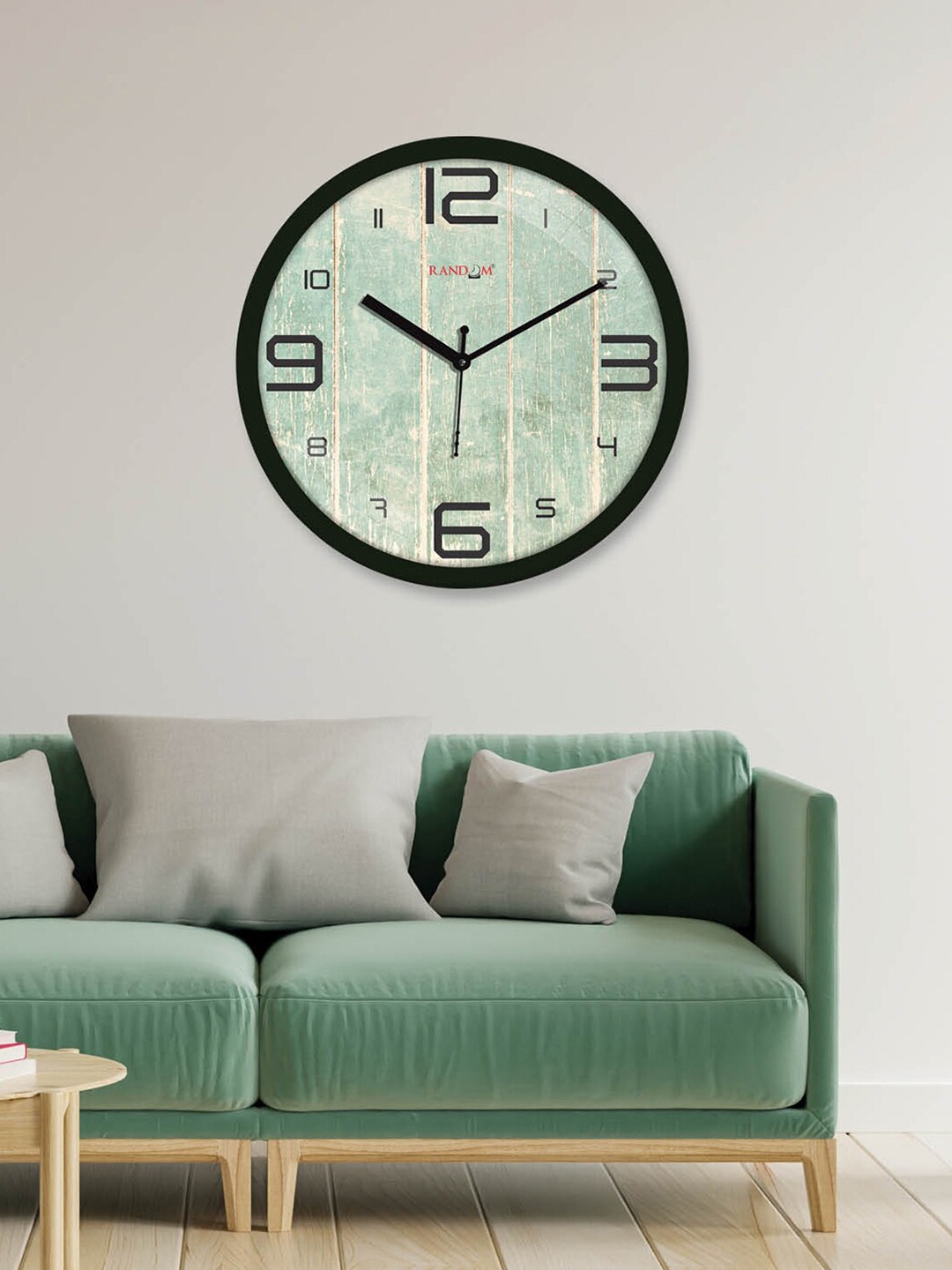 

RANDOM Green & Black Printed Contemporary Wall Clock