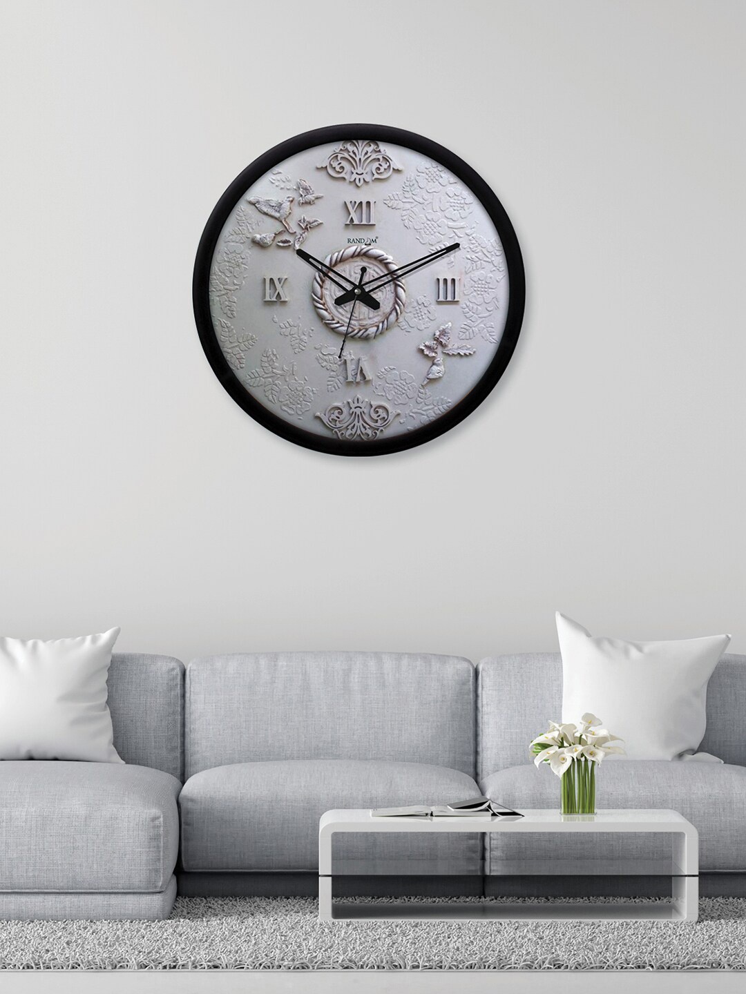 

RANDOM Grey & Black Textured Contemporary Wall Clock