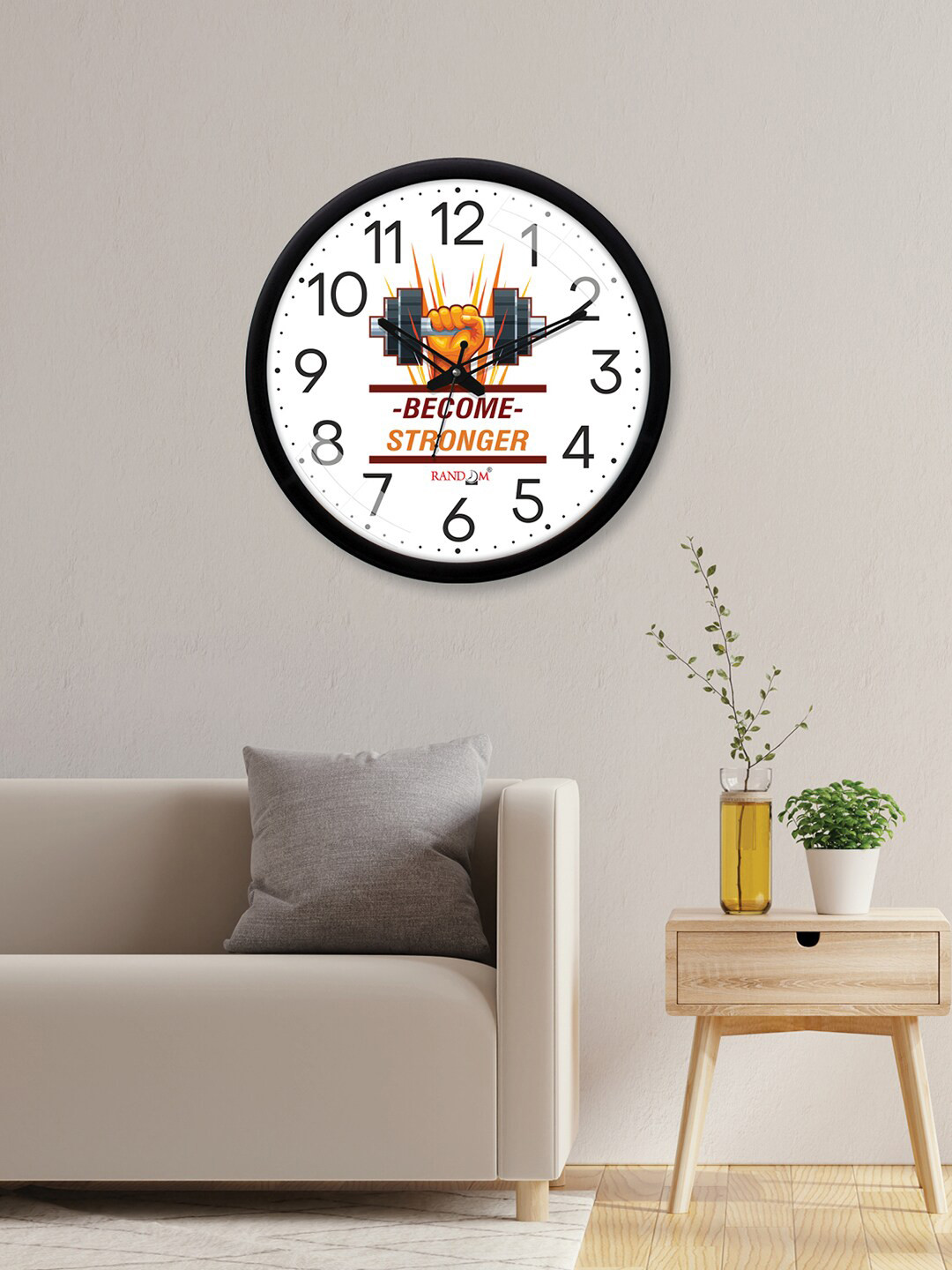 

RANDOM White & Black Printed Contemporary Wall Clock