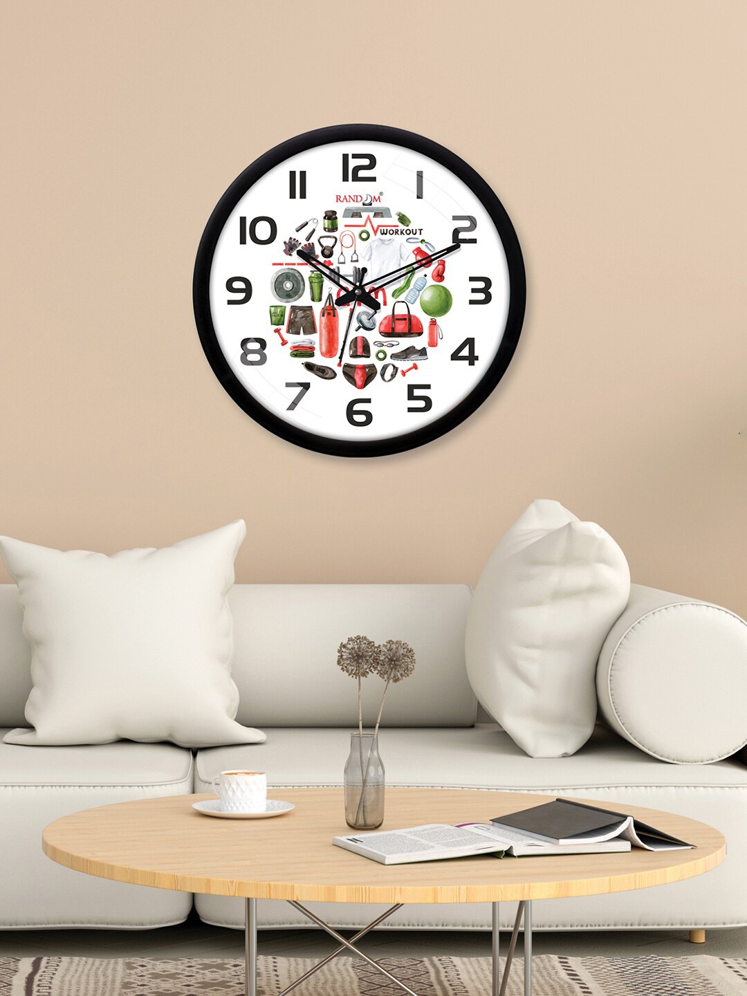 

RANDOM Multicoloured Printed Contemporary Wall Clock, Multi