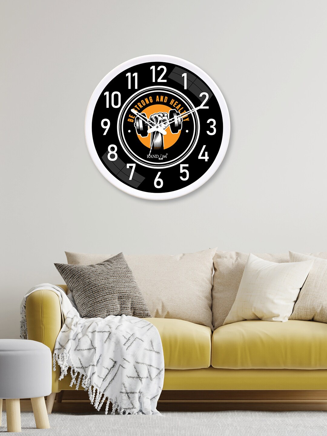 

RANDOM White & Black Printed Contemporary Wall Clock