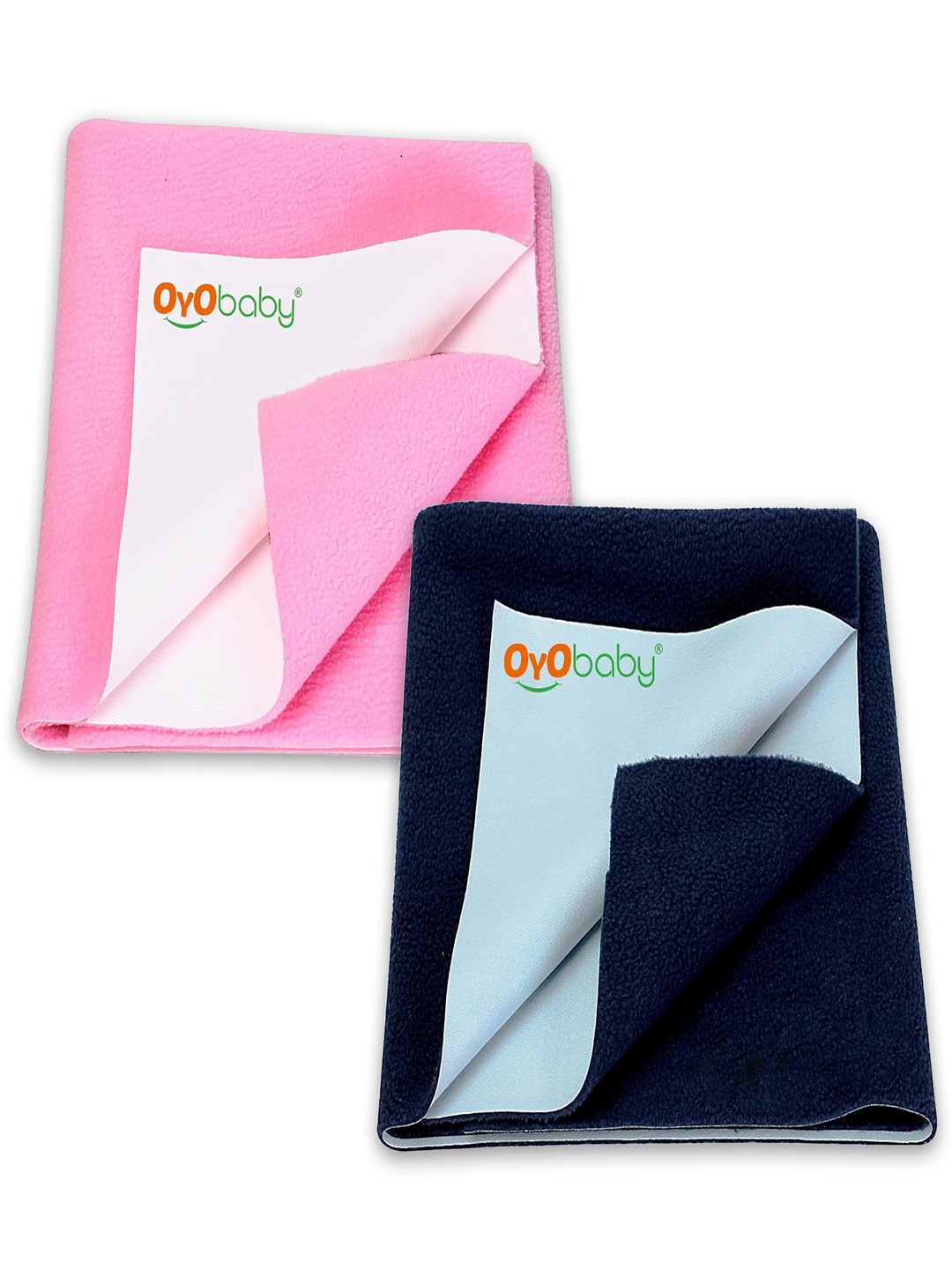 

OyO Baby Pack of 2 Blue & Pink Waterproof Dry sheet Polycotton Mattress Protector