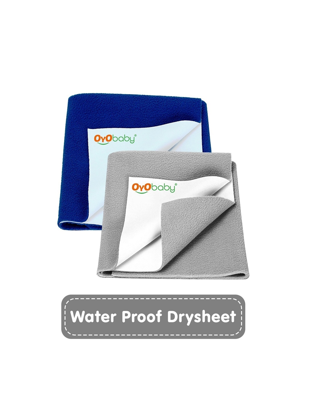 

OyO Baby Pack of 2 Grey & Royal Blue Waterproof Dry sheet Polycotton Mattress Protector